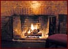 Fireplace with a Fire Going